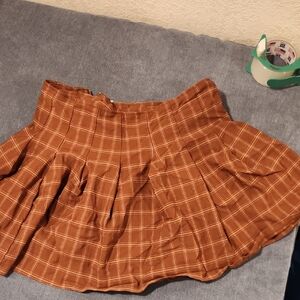 NWOT Altar'd State/Arula Plaid Pleated Skater Skirt